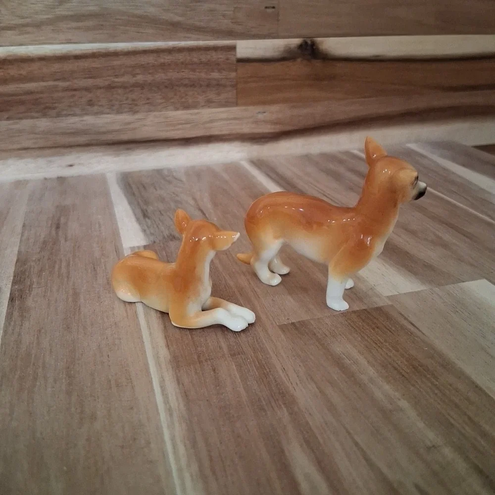 Vintage Lot Of 2 Bone China Dogs Miniature Figurines